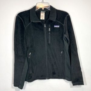 Women's Black Patagonia Fleece Jacket Full Zip Size Medium